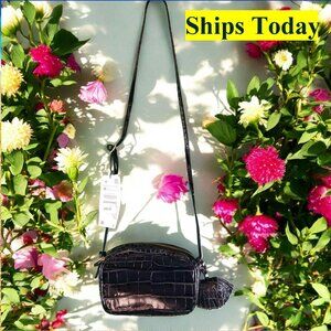 Zara Black Leather NWT Crossbody Purse Shoulder Bag 12243